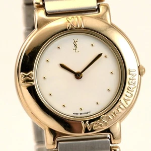 *Exc+5 YVES SAINT LAURENT Unisex Watch 31mm White dial 4620-E60957 Quartz - Picture 1 of 8