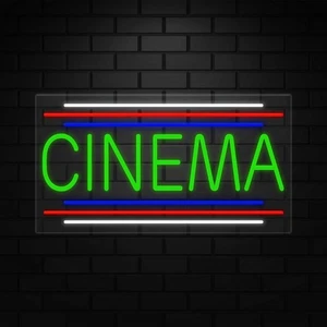 Cinema Neon Sign for Retail Displays | LED Flex Neon | 37"W x 20"H x 1"D - Picture 1 of 5