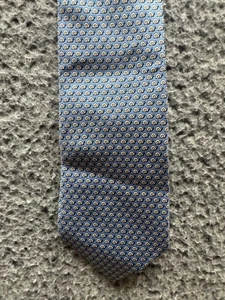 Corbata de cuello Hermes Paris para hombre estampada de caracol 100 % seda de diseñador azul talla única - Imagen 1 de 6