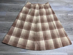 Vintage Pendleton Skirt Tag Size 12 Plaid Wool Lined USA Made 70s Talon Academia - Picture 1 of 7