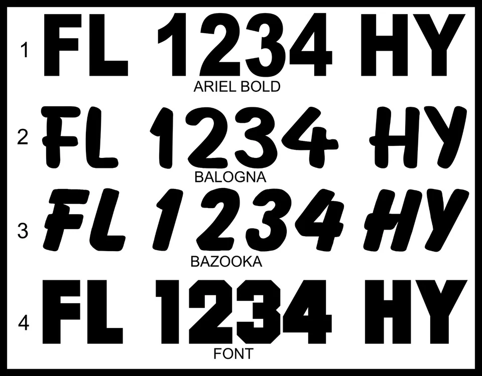PWC Boat Registration Numbers Lettering Vinyl Decal Sticker - Image 1 of 1