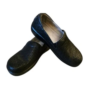 Scarpe casual da passeggio comfort Alegria in pelle nera con design geometrico taglia 39 - Foto 1 di 11