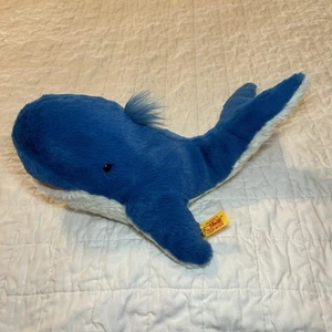 Steiff Soft & Cuddly Friends Tory the Blue Whale Plush 12” Long - Picture 1 of 9