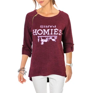 Suéter casual Vokuhila con estampado frontal NUEVO talla 36 38 S - Imagen 1 de 3