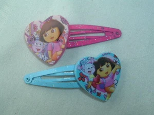 GIRLS DORA THE EXPLORER PINK BLUE HAIR BARRETTES UP DO HAIR ACCESSORY - Picture 1 of 2