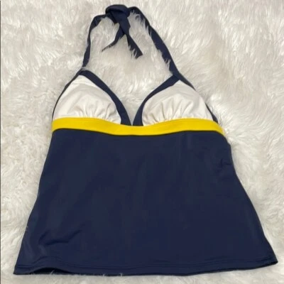 Boden Navy and White Tankini Swim Top Sz 8 - Image 1 of 4