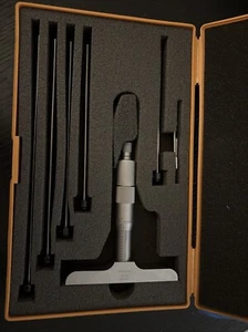  Mitutoyo Depth Micrometer 129-132 0-6” 6 Rods BRAND NEW UNUSED - Picture 1 of 2