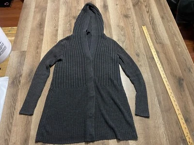 Suéter New York & Company, Para Mujer Talla Pequeña, Negro, Cárdigan con Capucha Acanalado Foto 1 de 4