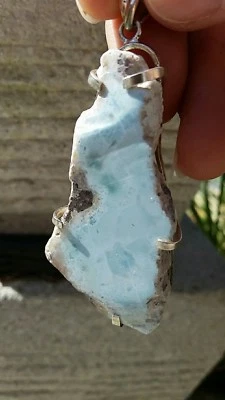 LARIMAR LARIMAR ANHÄNGER  925er STERLING SILBER   24g  5,6 cm ohne Kette - Bild 1 von 3