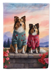 Sheltie Two Hearts Flag Garden Size DAC4694GF - Picture 1 of 3