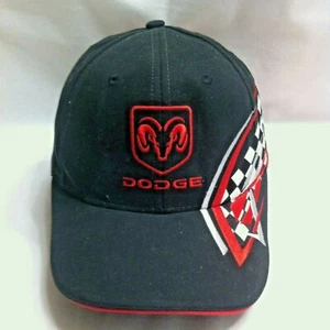 Dodge Racing Flag Style Trucker Winter Hat Black Hook and Loop - Picture 1 of 4