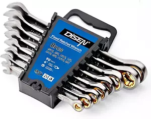 Ratcheting Wrench Set SAE Upgraded Open&Box End 90 Teeth 5/16", 3/8", 7/16", 1/2 - Picture 1 of 6