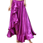 Womens Skirt Ankle Length Belly Dance Competition Ruffle Dancing Maxi Stage