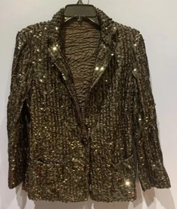Women’s 10 Black sequins Blazer Partique Vintage Jacket, Festive, Blazer, USA - Picture 1 of 5