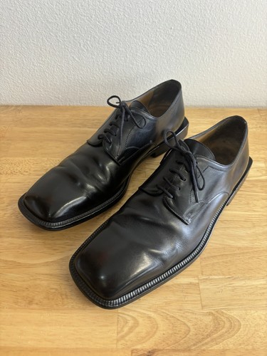 LOUIS VUITTON（LV） Scarpe eleganti vintage Louis Vuitton in pelle nera da uomo taglia 9