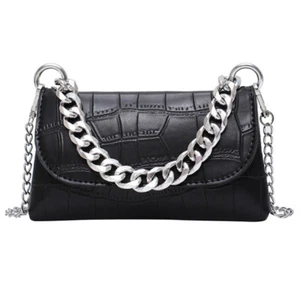 PU Waist Pack Fashionable Chain Bag Chain Bag Zipper Chain PU Bag - Picture 1 of 12