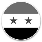 2 X Vinyl Stickers 7.5Cm (Bw) - Syria Flag Map  #41716