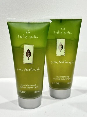 2X HEALING GARDEN GREEN TEA THERAPY BATH AND SHOWER GEL 3 OZ BOTTLE - Image 1 of 2