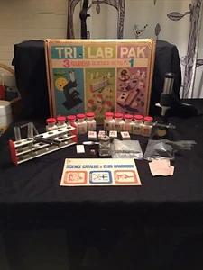 Vintage 1970 Gilbert Science Tri Lab Pak Microscope/Chemistry/Geology Incomplete - Picture 1 of 20
