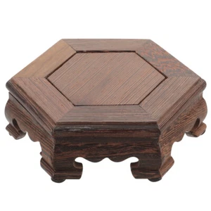1PC Hexagon Display Stand Plant Rack Wood Crafts Display Base Plant Riser Stand - Picture 1 of 12