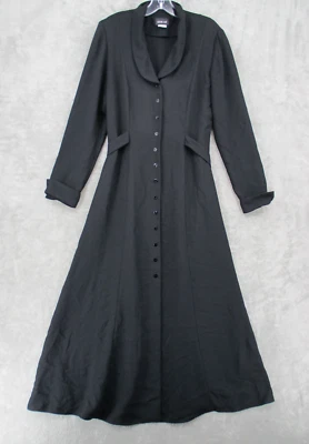 Vintage Leslie Fay Dress 10 Modest Button Front Attached Belt Classic Career - Image 1 of 4