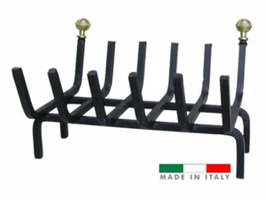 Brucialegna Rettangolare PESANTE bracere camino caminetto ferro battuto 6 barre - Foto 1 di 1