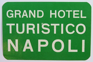 Vintage Luggage Label Grand Hotel Turistico Napoli Naples Italy Unused - Picture 1 of 2