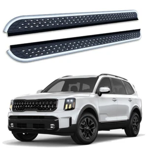 Barra de pedal de escalón lateral fija de 2 piezas para KIA Telluride 2020-2024 - Imagen 1 de 7