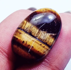 Loose Gemstone Natural Tiger Eye 20.15 Ct Oval Shape With Certificate - Picture 1 of 6
