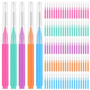 100 Pcs Interdental Brush Tooth Picks Flossers between Oral Office - Picture 1 of 11