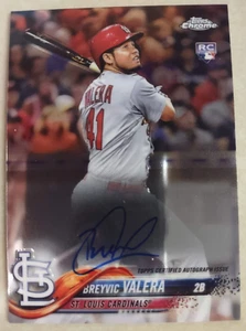 2018 Topps Chrome BREYVIC VALERA MLB Cardinals RC ¡Autógrafo de novato! ¡S&H GRATIS!! - Imagen 1 de 2