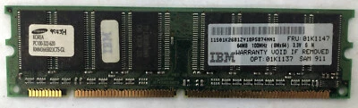 64MB IBM 100Mhz SDRAM Desktop Memory FRU: 01K1147 PC100 PC-100 - Image 1 of 2