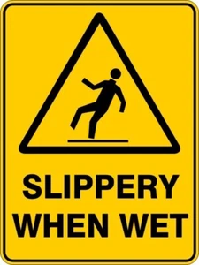 SLIPPERY WHEN WET - SELF ADHESIVE STICKER / DECAL / SIGN | HEALTH & SAFETY - Picture 1 of 7