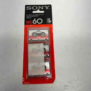 Sony Blank Audio MICROCASSETTE TAPES MC-60 60 Minutes 3 Pack NEW SEALED - Picture 1 of 2