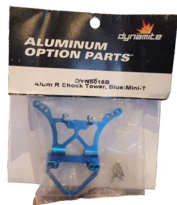 Dynamite DYN8018B Alum Rear Shock Tower Blue Mini-T Mini-Baja Disc Rare RC Parts - Image 1 of 4