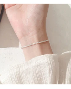 Clearance Silver plated Sparkling Chain Bracelet Jewelry Party Gift Wholesale - Picture 1 of 33