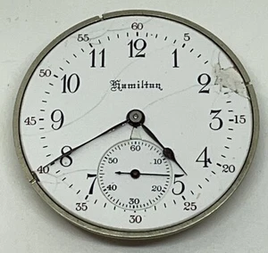 HAMILTON POCKET WATCH MOVEMENT 19 Jewels 1912 12s 5 Positions Needs a Service - Picture 1 of 16