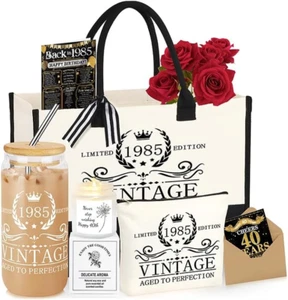 40Th 50Th 60Th Birthday Gifts for Women Tote Bag Birthday Gifts Set for Mom Wife - Picture 1 of 7