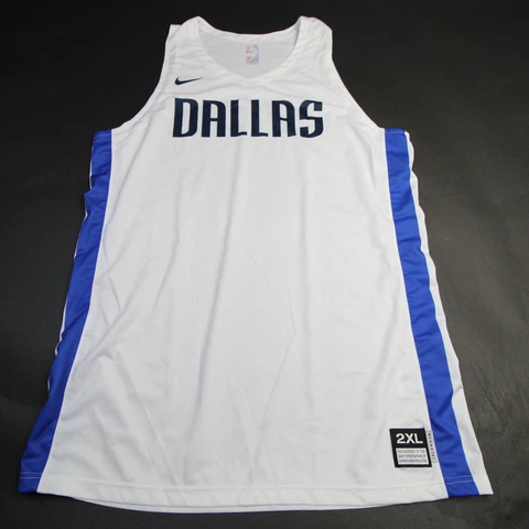 Dallas Mavericks Nike Practice Jersey - Basketball Men's White/Blue New Cover
