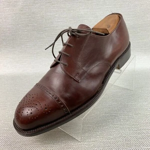 Principe Oxford braun Leder runde Kappe Brogue Zehe Schnürschuhe Italien Größe 10,5 - Bild 1 von 11