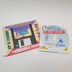 SEALED Vintage AOL Floppy Disk & 3.0 CD Collectors Item Rare Technology Online - Picture 1 of 6