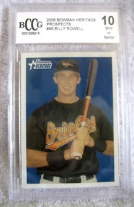 Billy Rowell RC 2006 Bowman Heritage Prospects Graded BccG10!Orioles IF RC - Picture 1 of 1