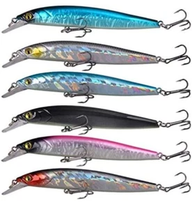 6pc Set 10/12cm Large Hard Bait Minnow Lure Treble Hook Swimbait Fishing Bait - Picture 1 of 4