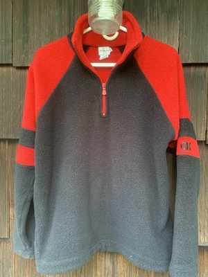 复古 90 年代 Calvin Klein 套衫黑色领重羊毛罕见美国制造 S M — 第 1/4 张图片