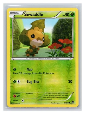 Pokémon TCG Sewaddle 5/119 XY - Phantom Forces Reverse Holo LP - Image 1 of 2
