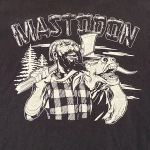 Mastodon Graphic T Shirt Large Paul Bunyan Babe Chopper Band Hard Rock Metal - Picture 1 of 4