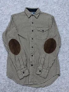 Polo Ralph Lauren Hemd Herren klein braun kariert Ellenbogen Patch gesteppt gefüttert Western - Bild 1 von 6