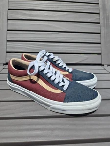 Vans Unisex Off The Wall Old Skool Navy Maroon Casual Shoes Size M 6.5 W 8 - Picture 1 of 8