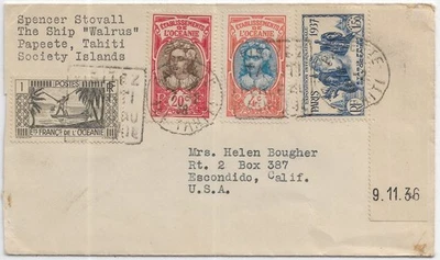 Barco 1936 "Walrus", Papeete, Tahití a Escondido, Ca (65176) Foto 1 de 2