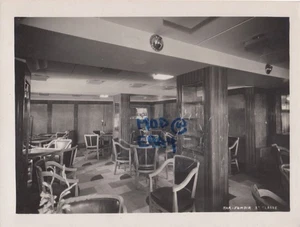 CGT FRENCH LINE SS CHAMPLAIN Third Class Smoking Room Press Photo - Picture 1 of 2